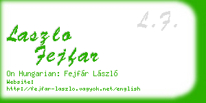 laszlo fejfar business card